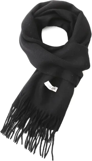 100% Wool Scarf - Men and Women Winter Warm Soft Luxurious Solid Colors Gift Box