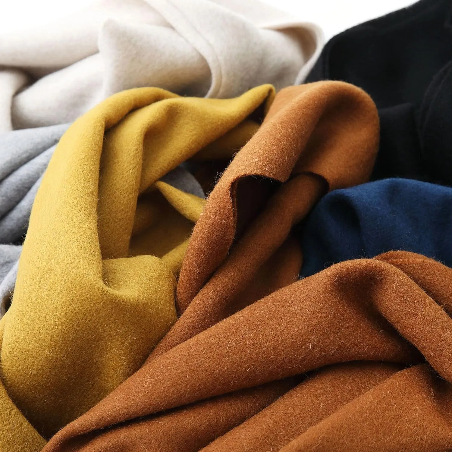 100% Wool Scarf - Men and Women Winter Warm Soft Luxurious Solid Colors Gift Box