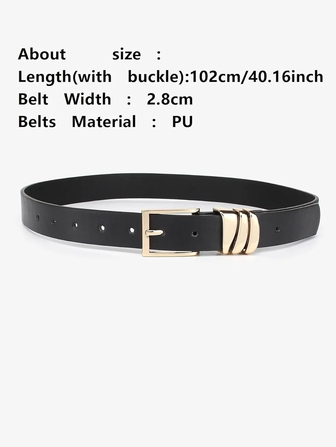 1pcs Women Student Teenager Leather Belts For Jeans Pants Gold Buckle Dress