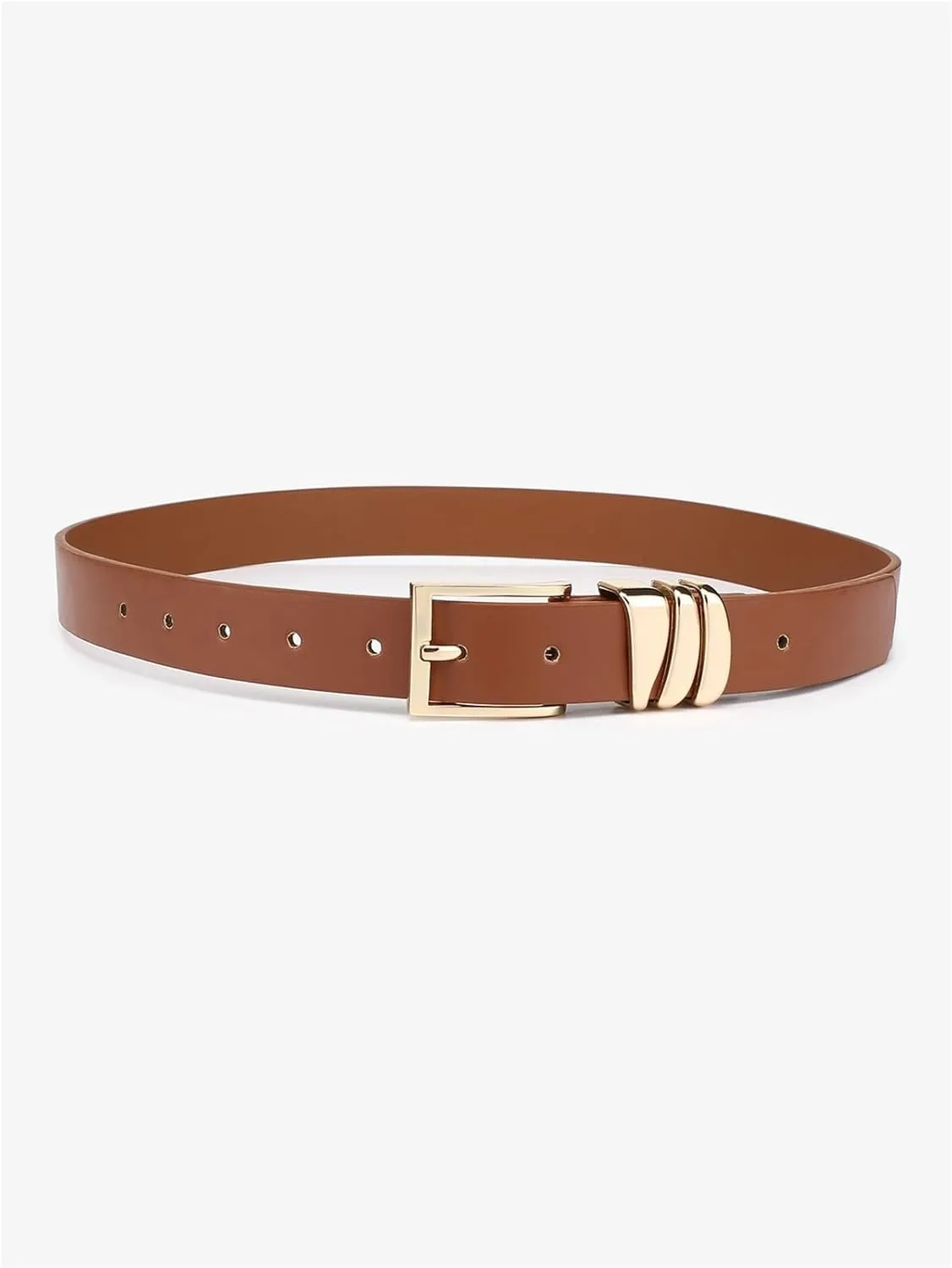1pcs Women Student Teenager Leather Belts For Jeans Pants Gold Buckle Dress