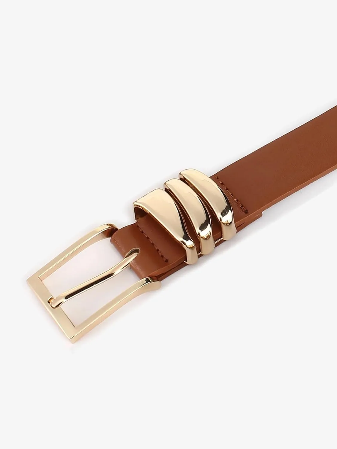 1pcs Women Student Teenager Leather Belts For Jeans Pants Gold Buckle Dress
