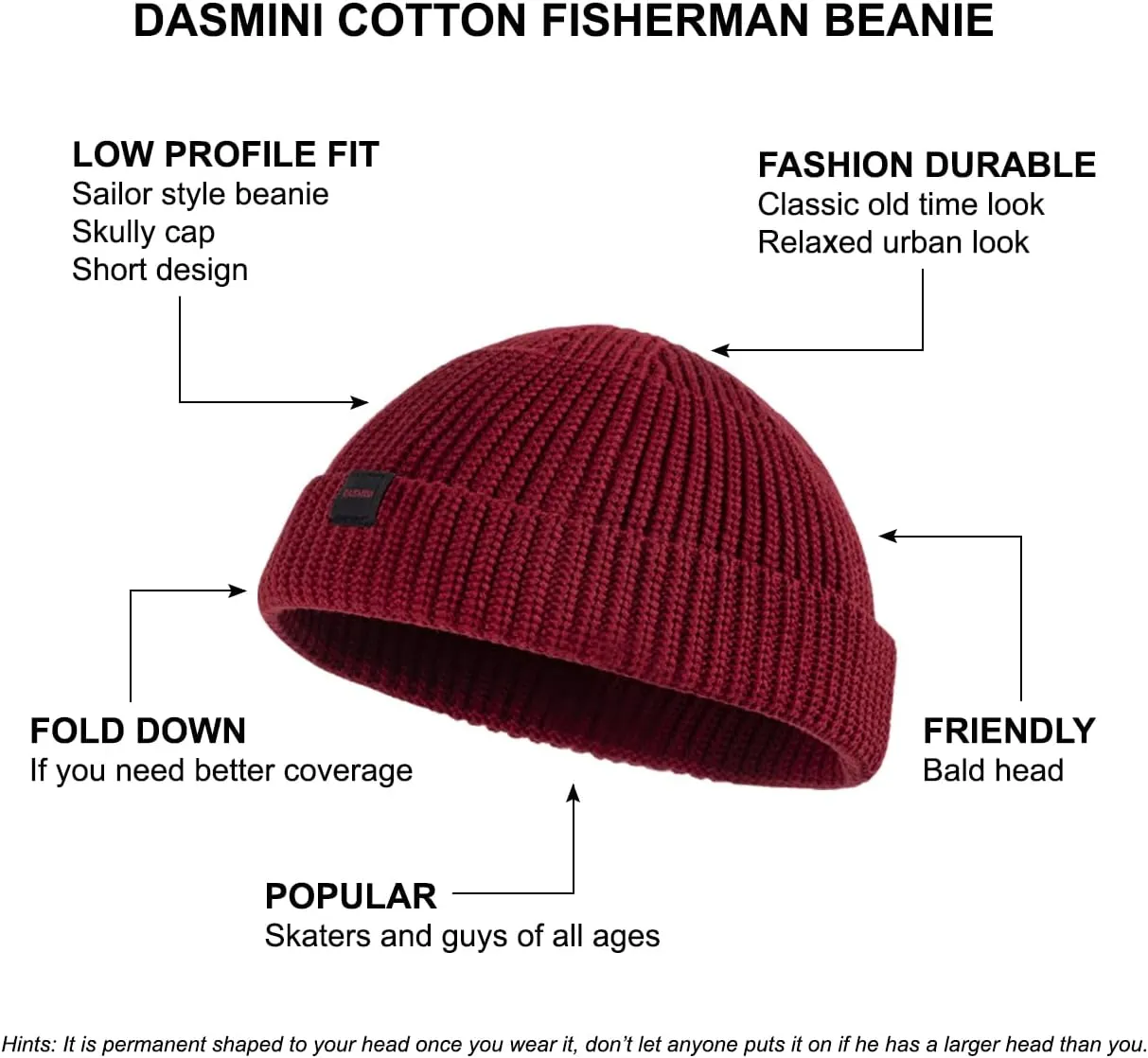 2 Pack Fisherman Beanie Hats for Men Women,Knit Trawler Skull Cap,Watch Cap,Spring Fall Winter Warm Short Hats