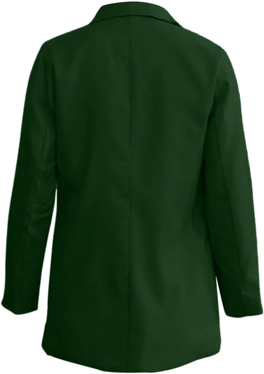 2024 Fall Blazers for Women Business Casual Solid Plus Size Blazers Jackets Open Front Work Office Blazer Coat