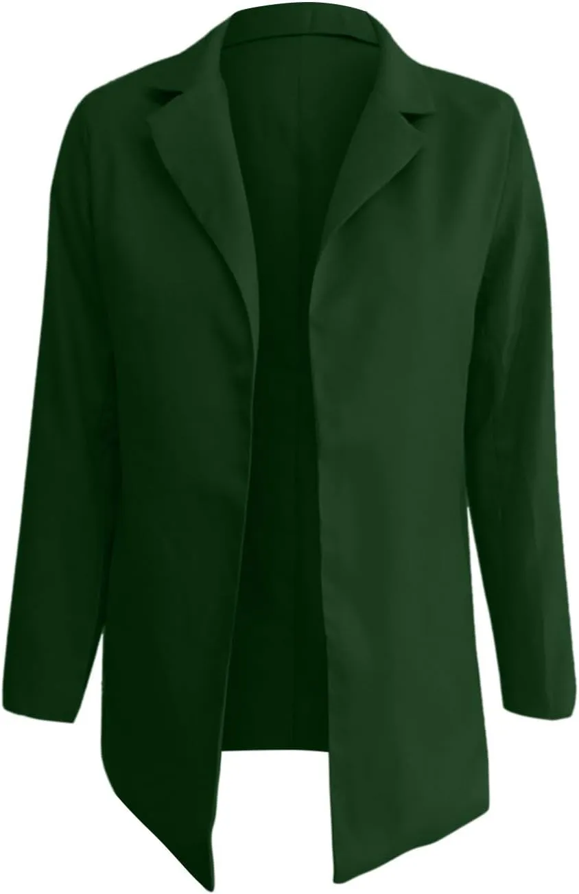 2024 Fall Blazers for Women Business Casual Solid Plus Size Blazers Jackets Open Front Work Office Blazer Coat
