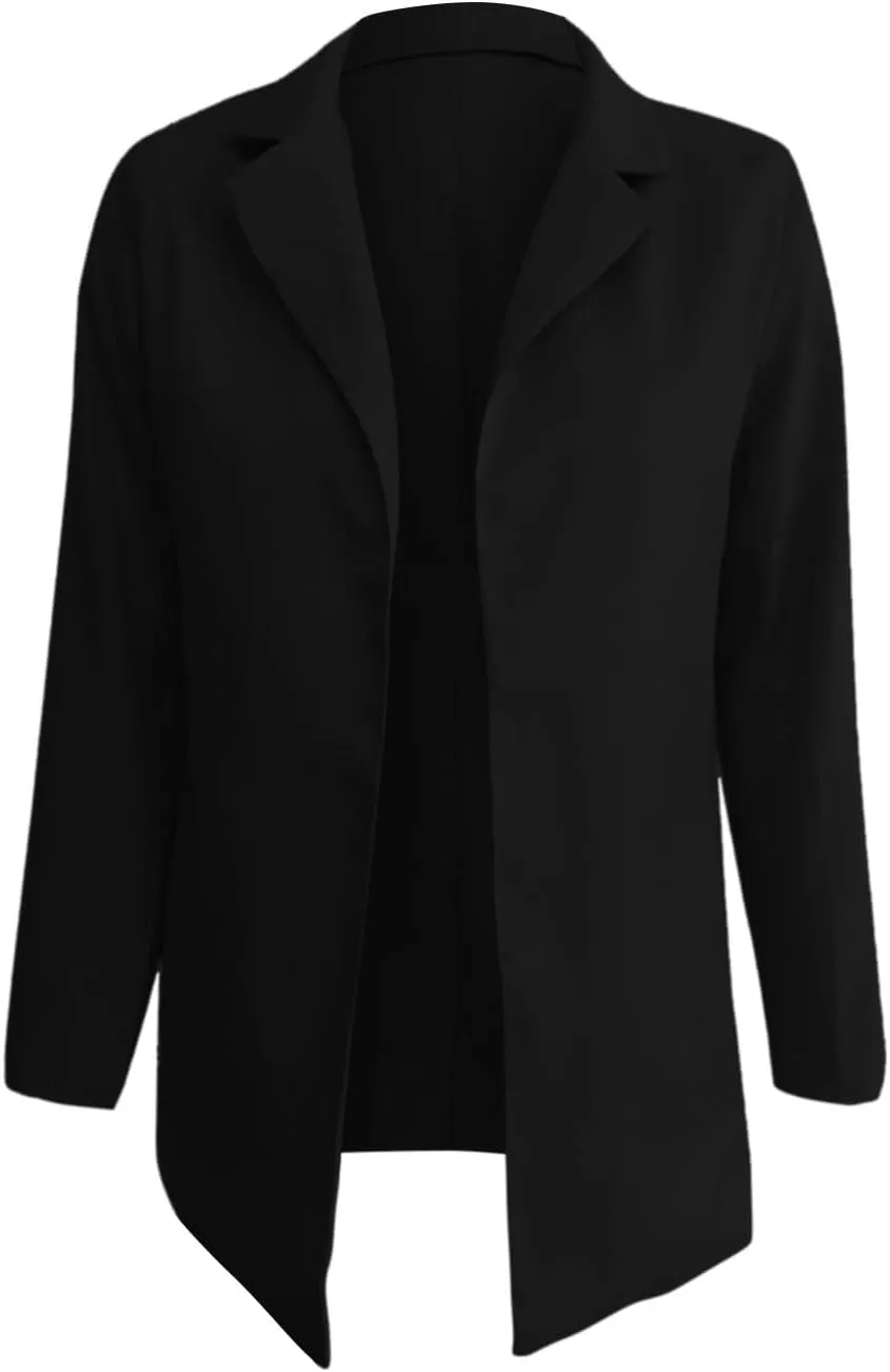 2024 Fall Blazers for Women Business Casual Solid Plus Size Blazers Jackets Open Front Work Office Blazer Coat
