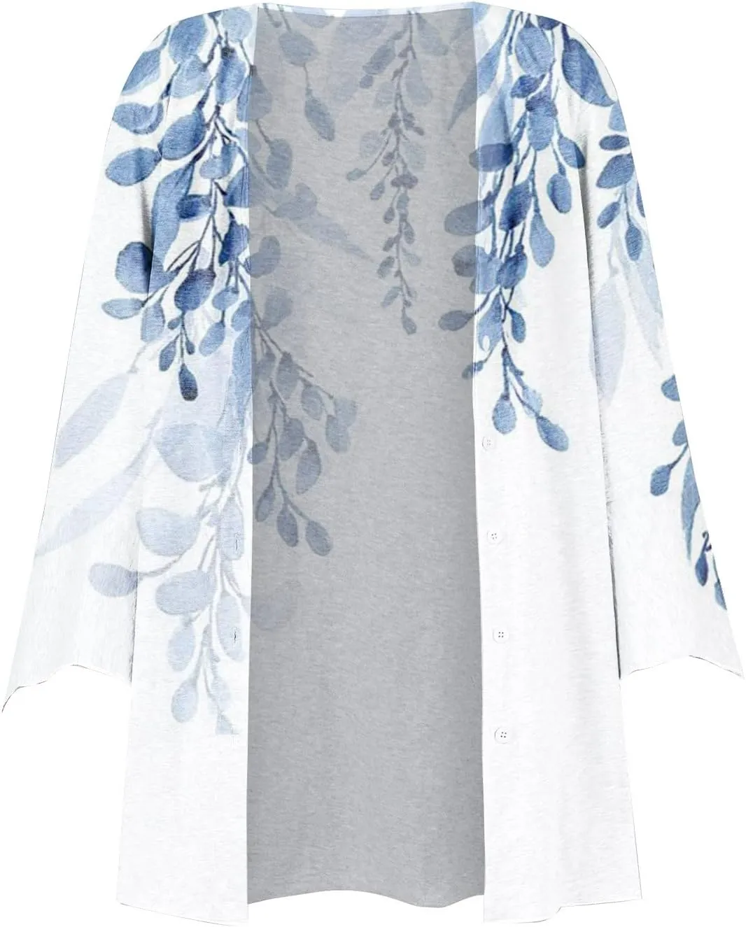 3/4 Sleeve Cardigans for Women Lightweight Extra Soft Open Front Casual Vintage Floral Print Various Style Cardigan
