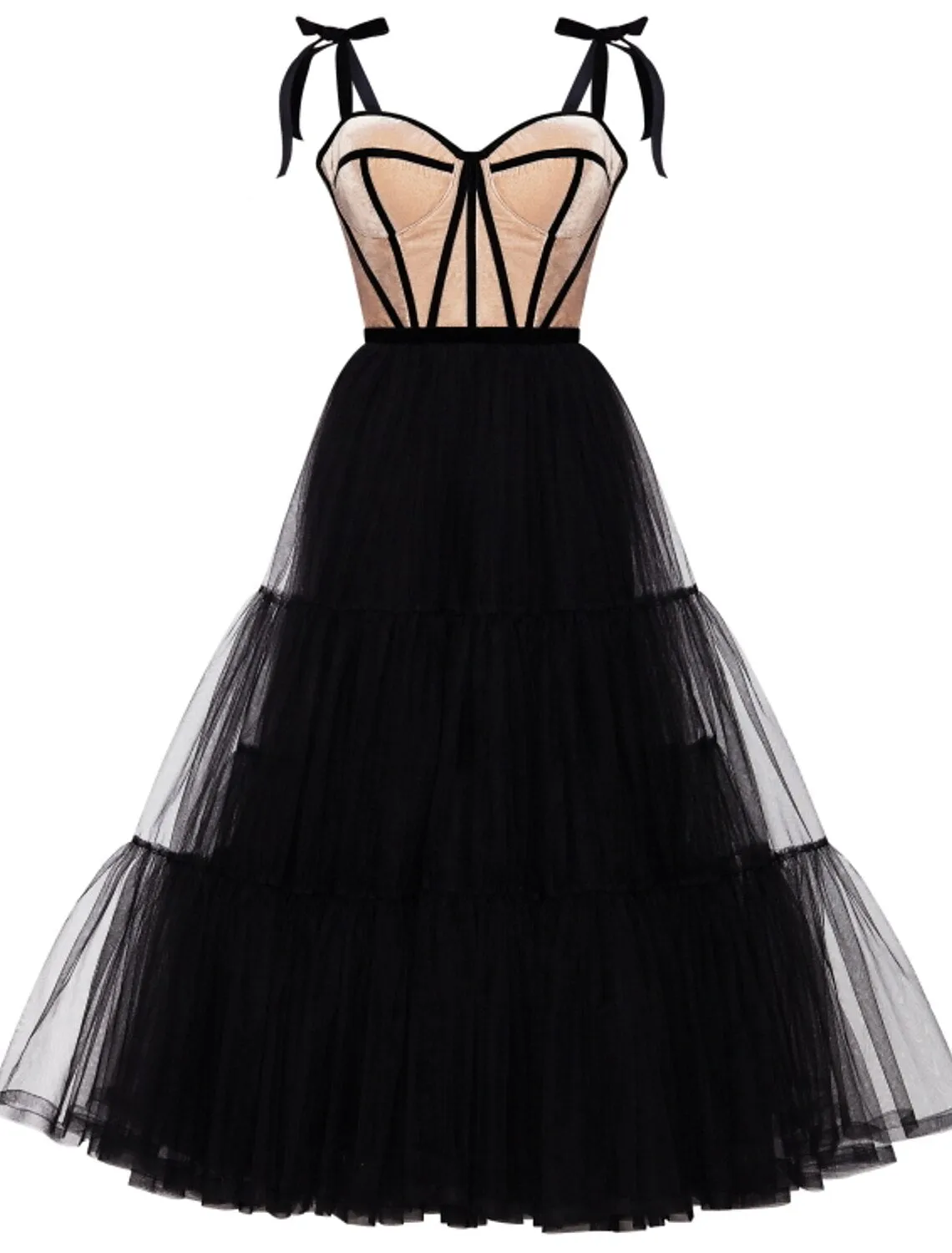 A-Line Cocktail Dresses Party Black Dress Plus Size Wedding Guest Cocktail Party Tea Length Sleeveless Sweetheart Wednesday Addams Family Tulle with Pleats Tiered