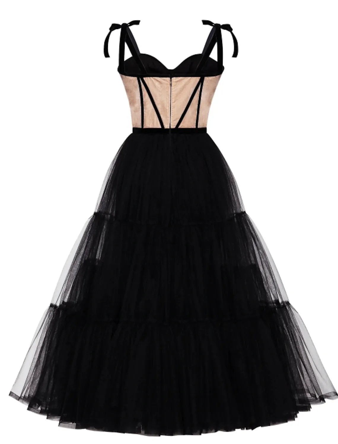 Aimishang  A-Line Cocktail Dresses Party Black Dress Plus Size Wedding Guest Cocktail Party Tea Length Sleeveless Sweetheart Wednesday Addams Family Tulle with Pleats Tiered