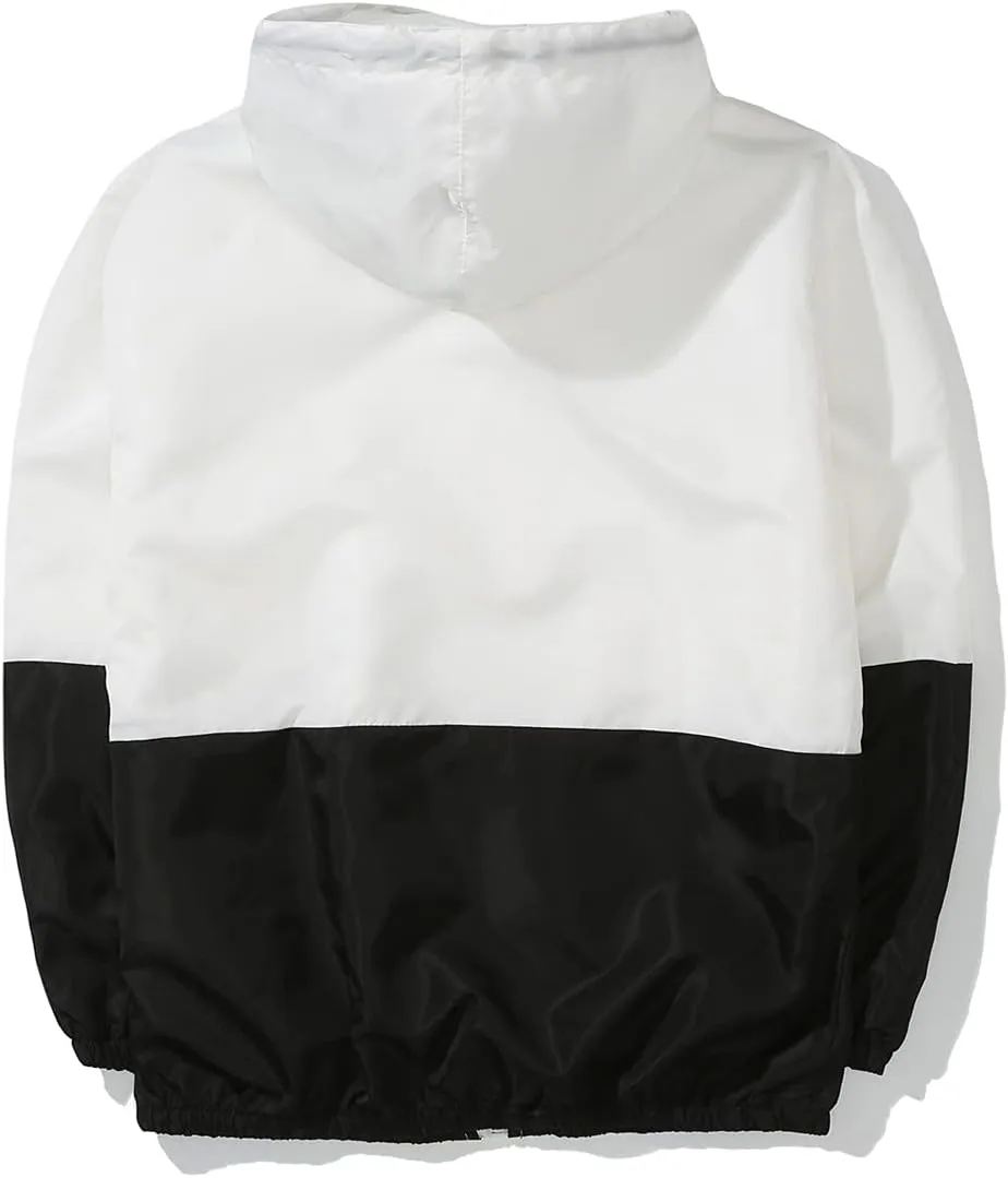 AITFINEISM Men's Lightweight Windbreaker Jacket Casual Zip Up Jackets With Hooded