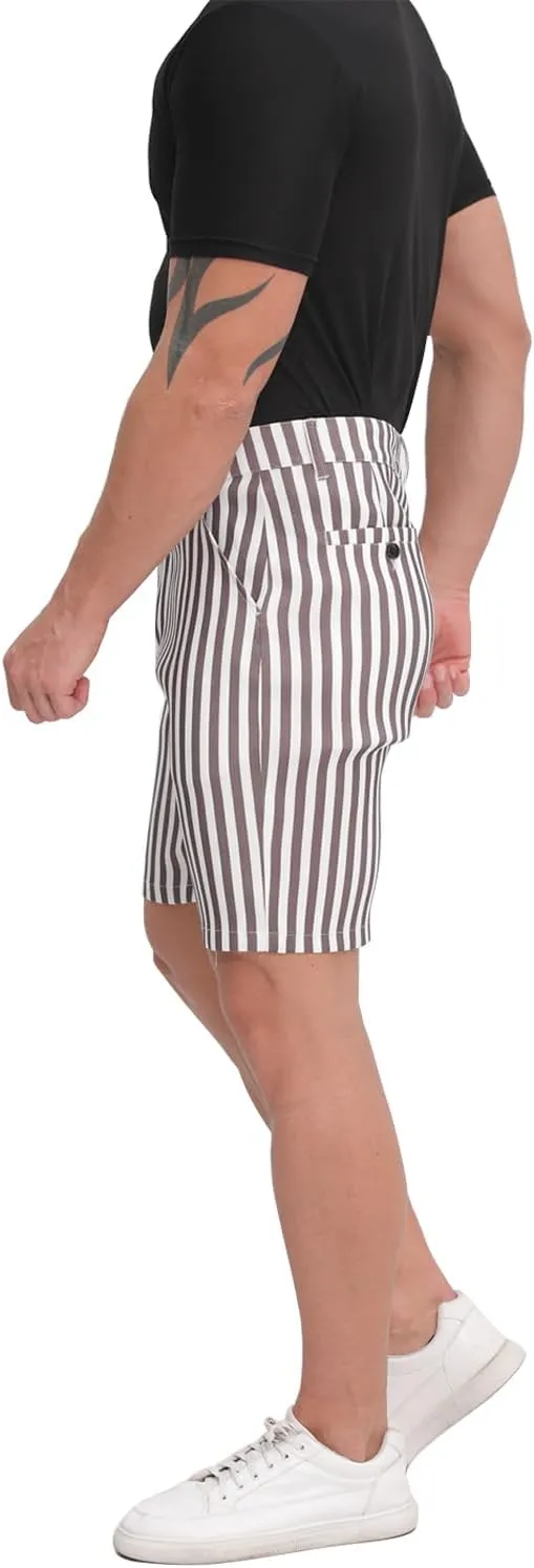 ALLELMS Mens Shorts Slim Fit Stretch 9 Inch Inseam Chino Golf Shorts Pants