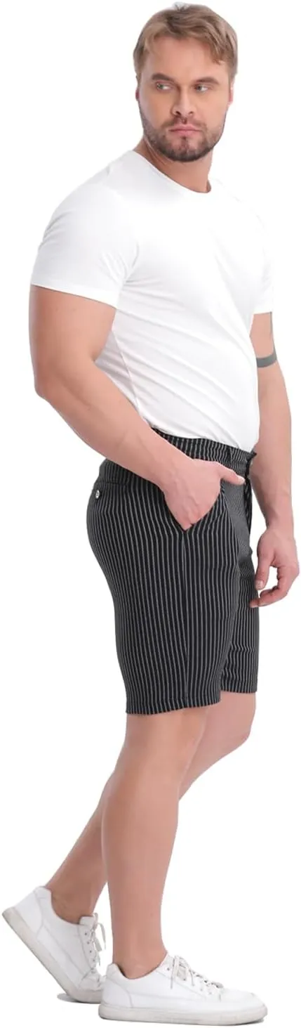 ALLELMS Mens Shorts Slim Fit Stretch 9 Inch Inseam Chino Golf Shorts Pants