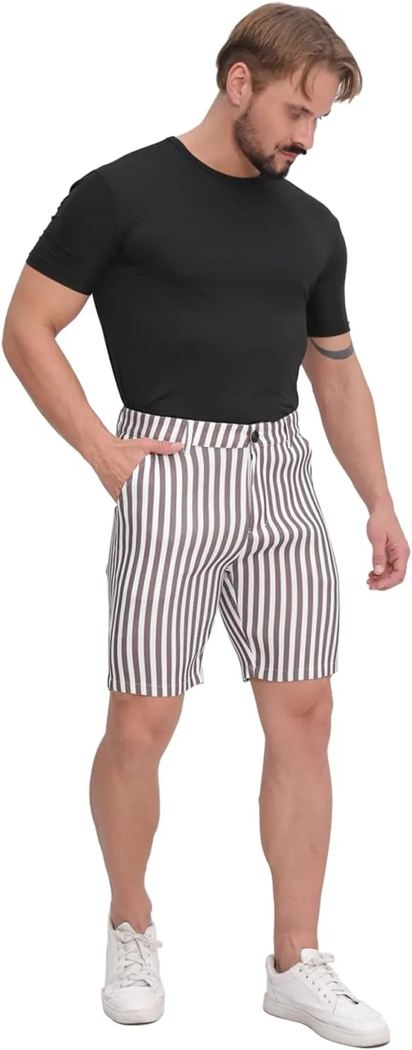 ALLELMS Mens Shorts Slim Fit Stretch 9 Inch Inseam Chino Golf Shorts Pants