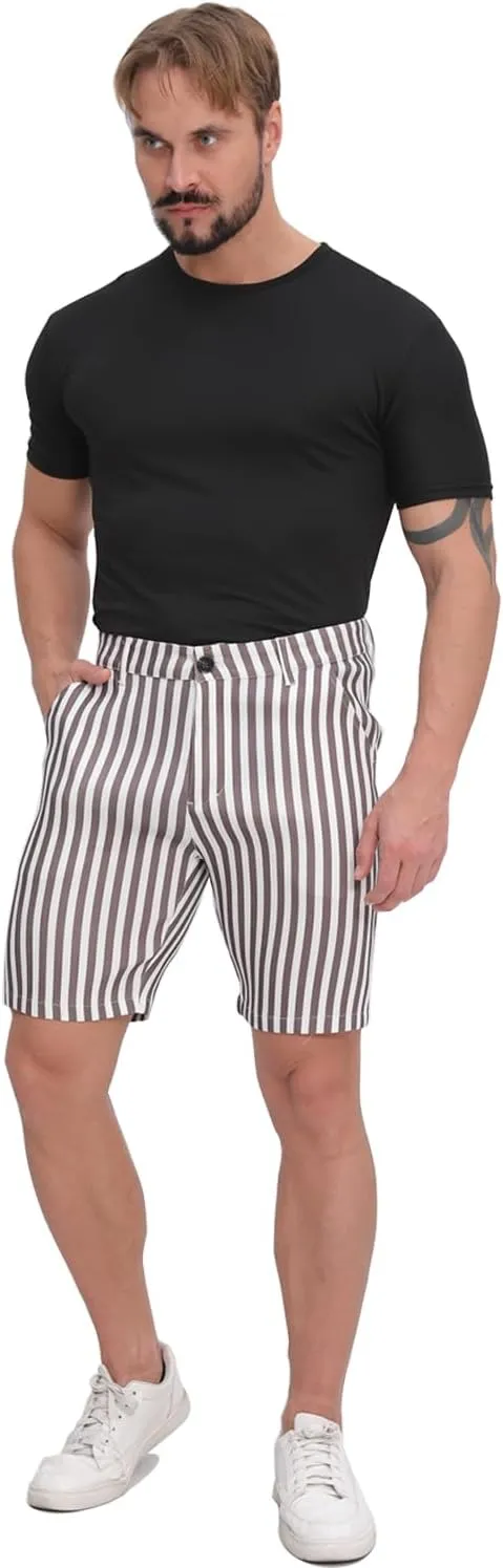 ALLELMS Mens Shorts Slim Fit Stretch 9 Inch Inseam Chino Golf Shorts Pants
