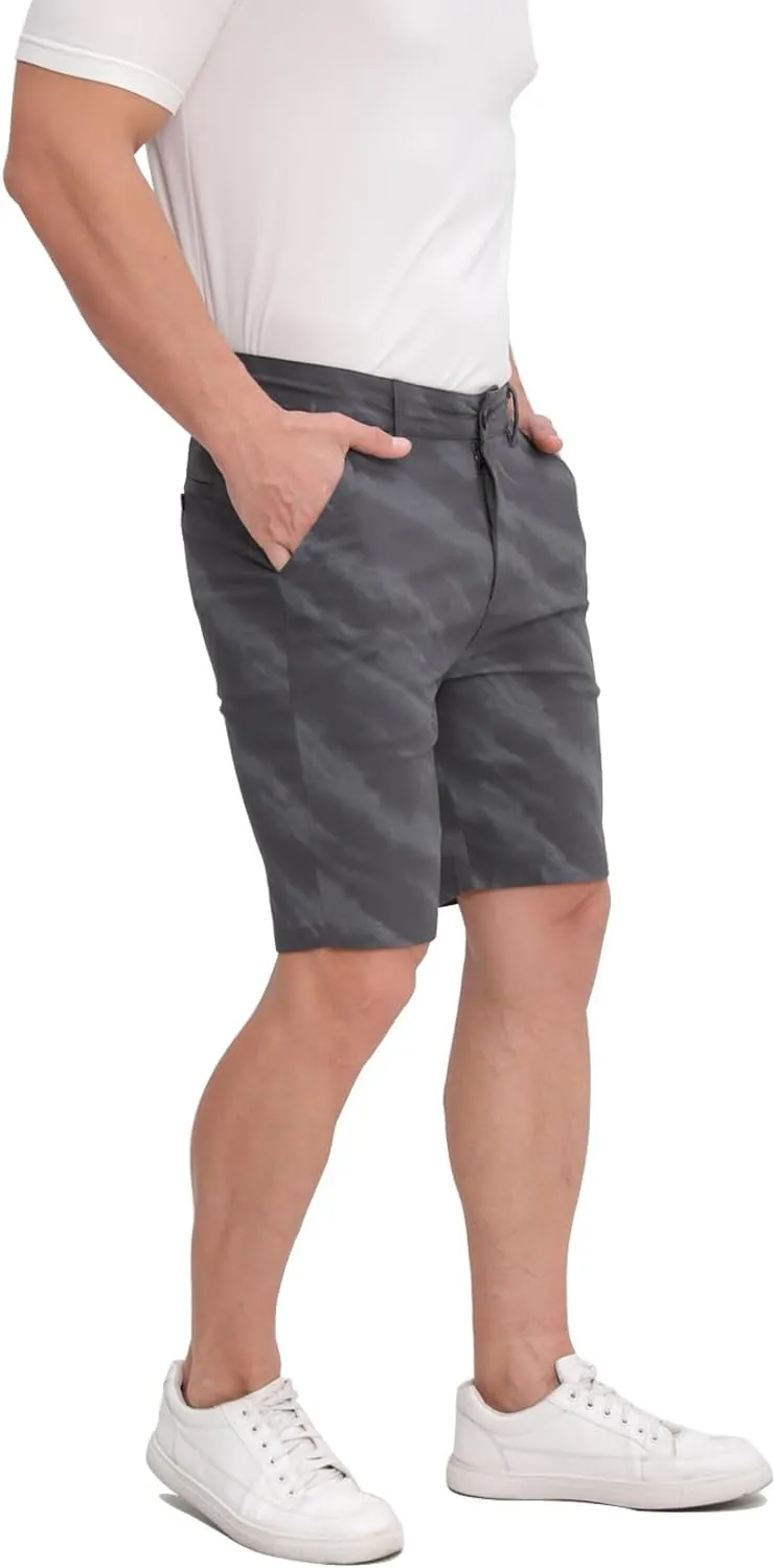 ALLELMS Mens Shorts Slim Fit Stretch 9 Inch Inseam Chino Golf Shorts Pants