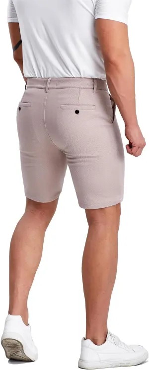 ALLELMS Mens Shorts Slim Fit Stretch 9 Inch Inseam Chino Golf Shorts Pants