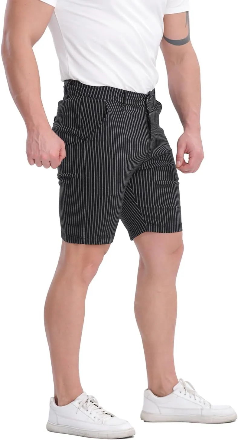 ALLELMS Mens Shorts Slim Fit Stretch 9 Inch Inseam Chino Golf Shorts Pants