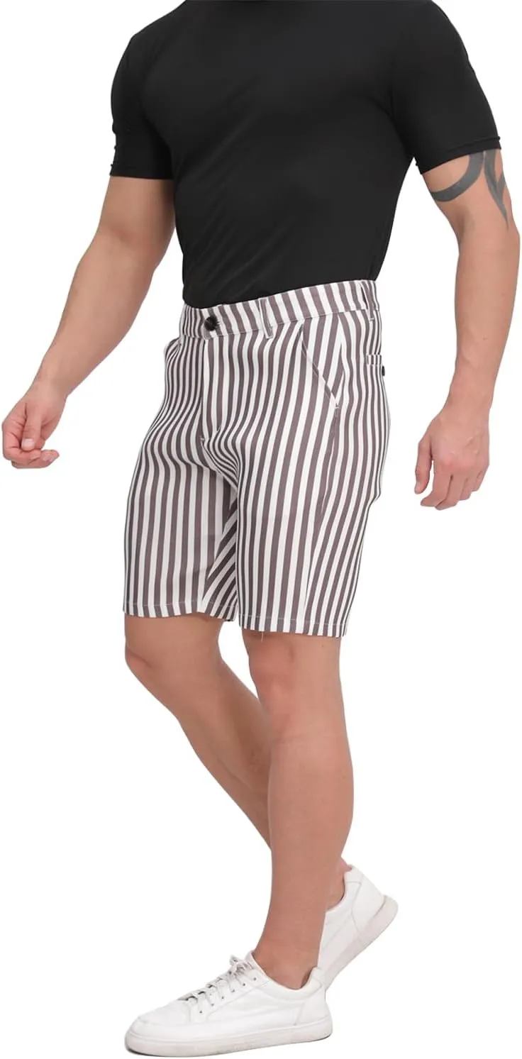 ALLELMS Mens Shorts Slim Fit Stretch 9 Inch Inseam Chino Golf Shorts Pants