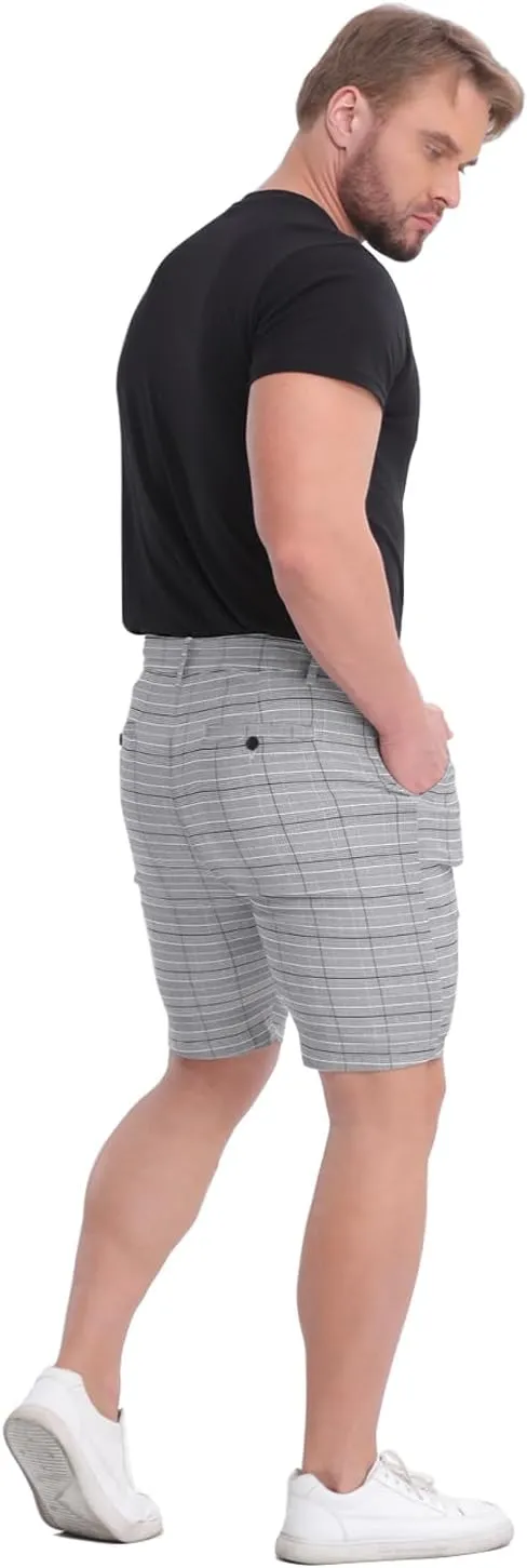 ALLELMS Mens Shorts Slim Fit Stretch 9 Inch Inseam Chino Golf Shorts Pants