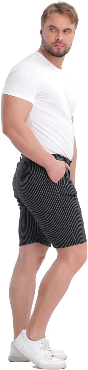 ALLELMS Mens Shorts Slim Fit Stretch 9 Inch Inseam Chino Golf Shorts Pants