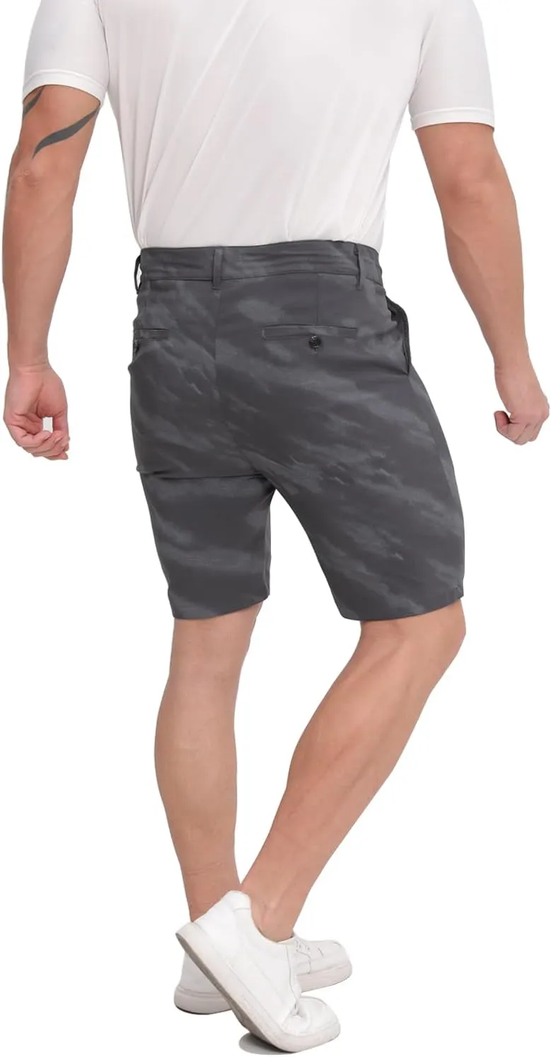 ALLELMS Mens Shorts Slim Fit Stretch 9 Inch Inseam Chino Golf Shorts Pants