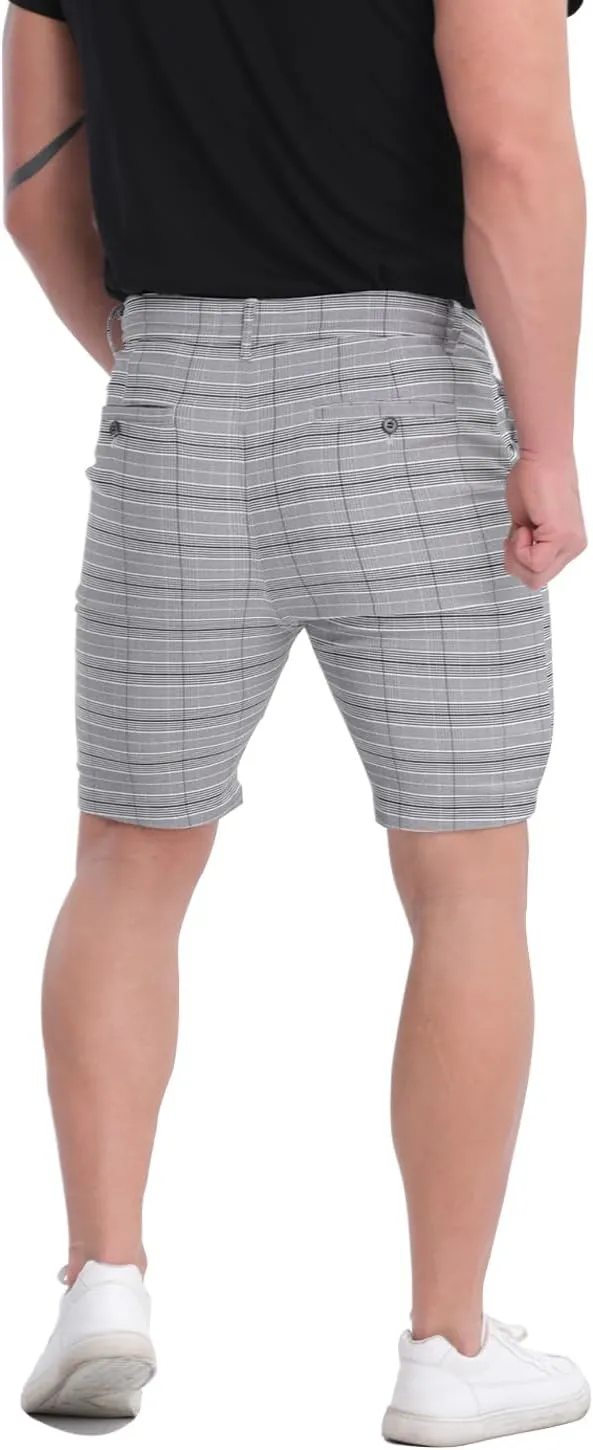 ALLELMS Mens Shorts Slim Fit Stretch 9 Inch Inseam Chino Golf Shorts Pants