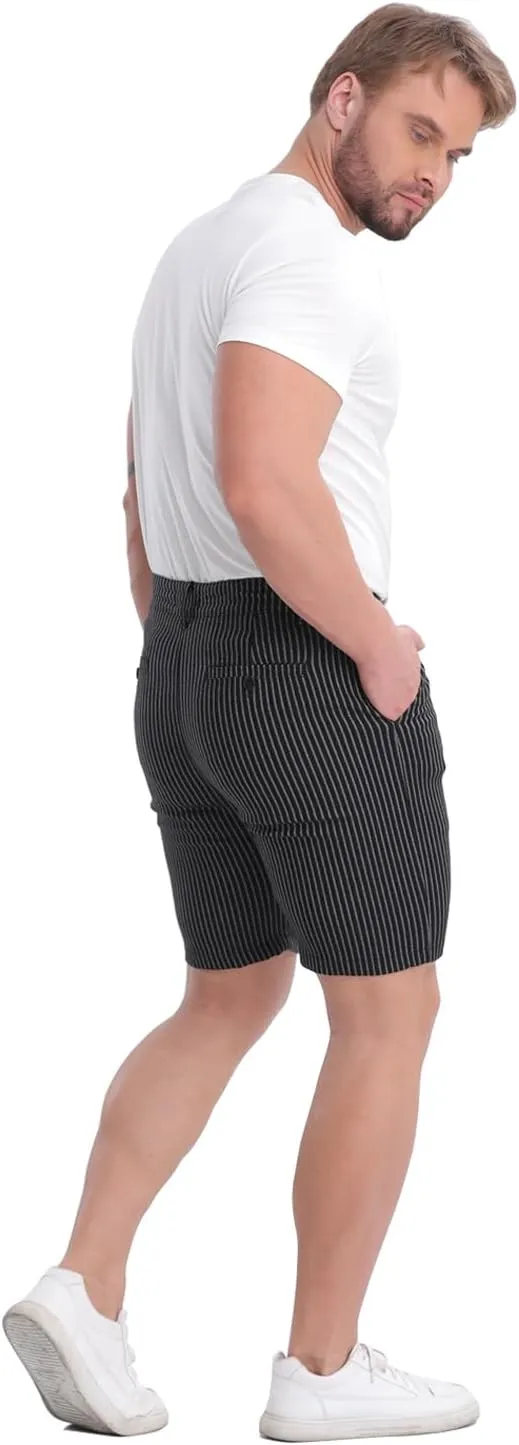 ALLELMS Mens Shorts Slim Fit Stretch 9 Inch Inseam Chino Golf Shorts Pants