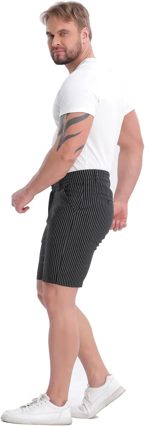 ALLELMS Mens Shorts Slim Fit Stretch 9 Inch Inseam Chino Golf Shorts Pants