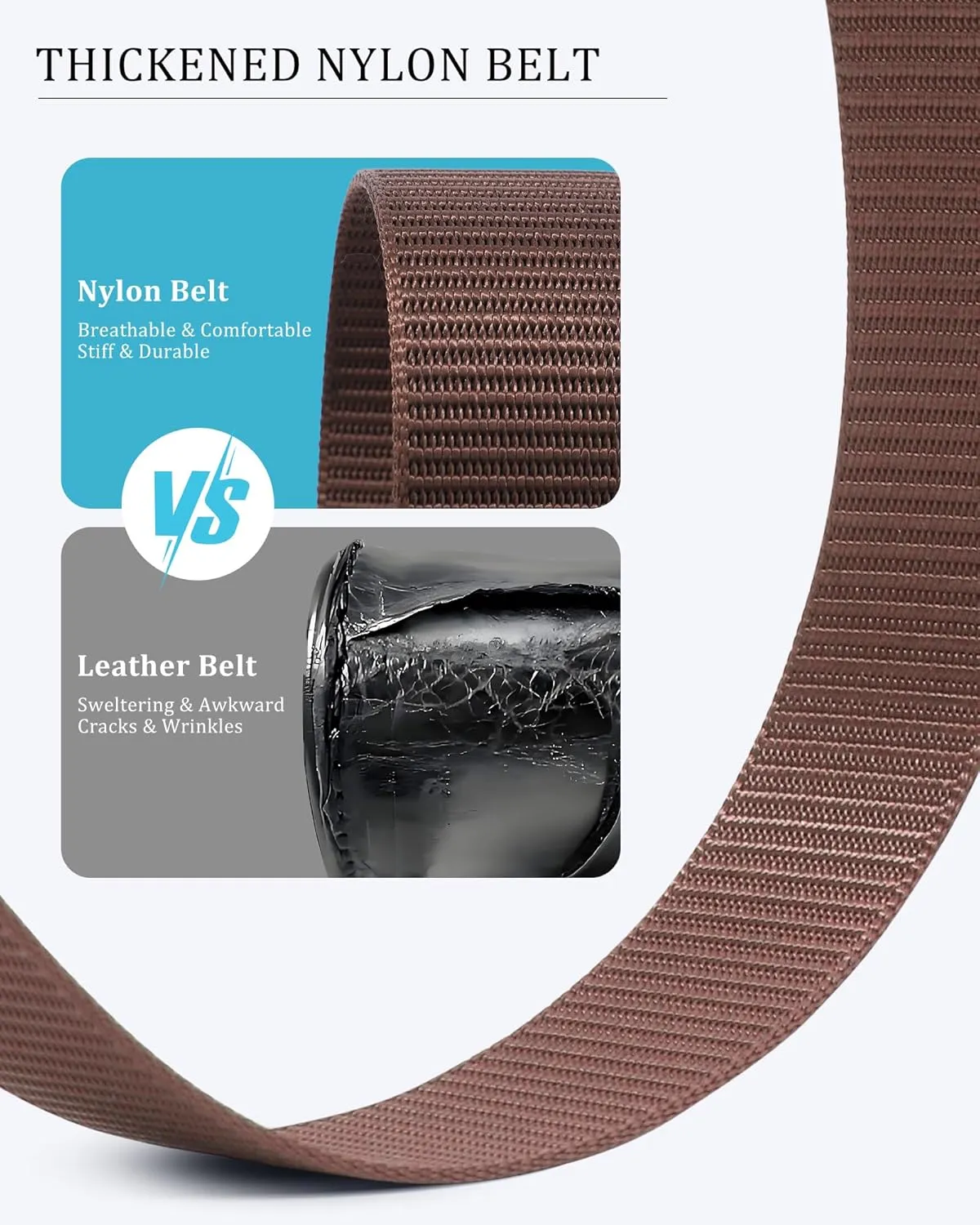 AWAYTR Mens Nylon Ratchet Belt - No Holes Casual Web Belt with Slide Metal Buckle for Jeans Golf