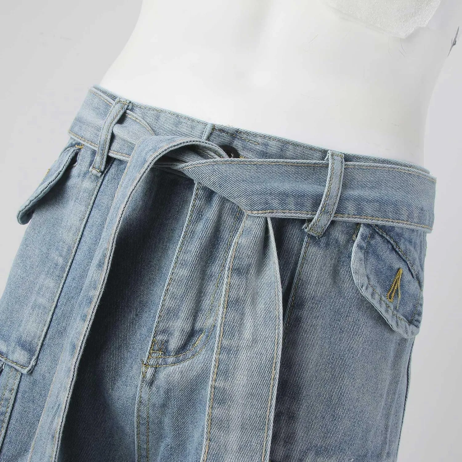 Baggy Cargo Jeans for Men Y2K Vintage Straight Wide Leg Aesthetic Clothes 90s Hip Hop Streetwear Trousers