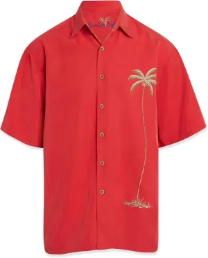 Bamboo Cay Men's Single Palm Embroidered Hawaiian Shirt