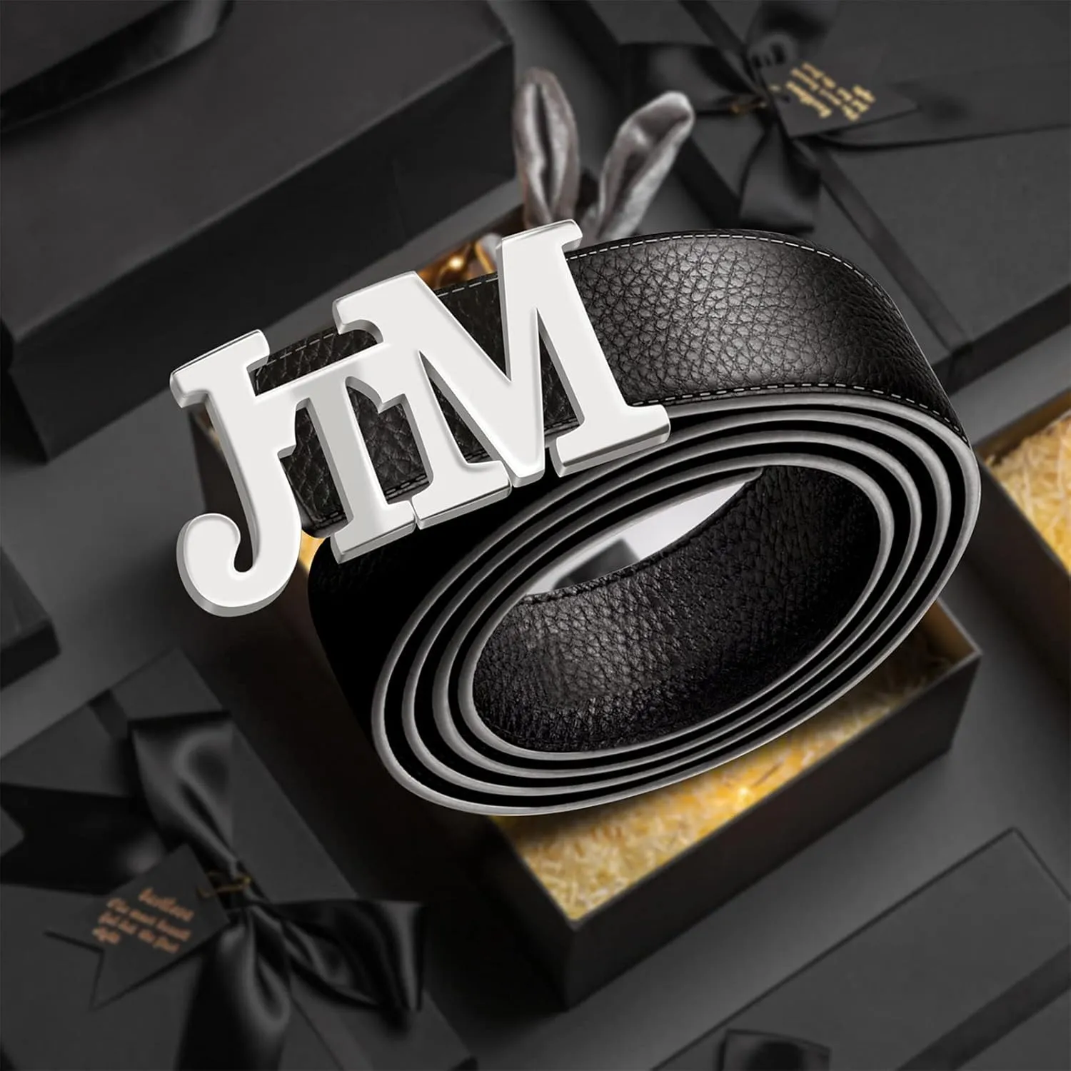 BAUMA AUTO Mens Leather Belt Personalized Customed Classic Concealed Carry EDC Belt Men's Fashion Dress Belt
