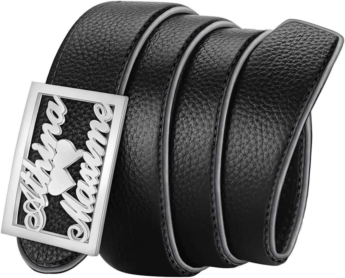 BAUMA AUTO Mens Leather Belt Personalized Customed Classic Concealed Carry EDC Belt Men's Fashion Dress Belt