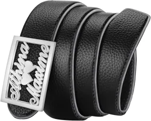 BAUMA AUTO Mens Leather Belt Personalized Customed Classic Concealed Carry EDC Belt Men's Fashion Dress Belt