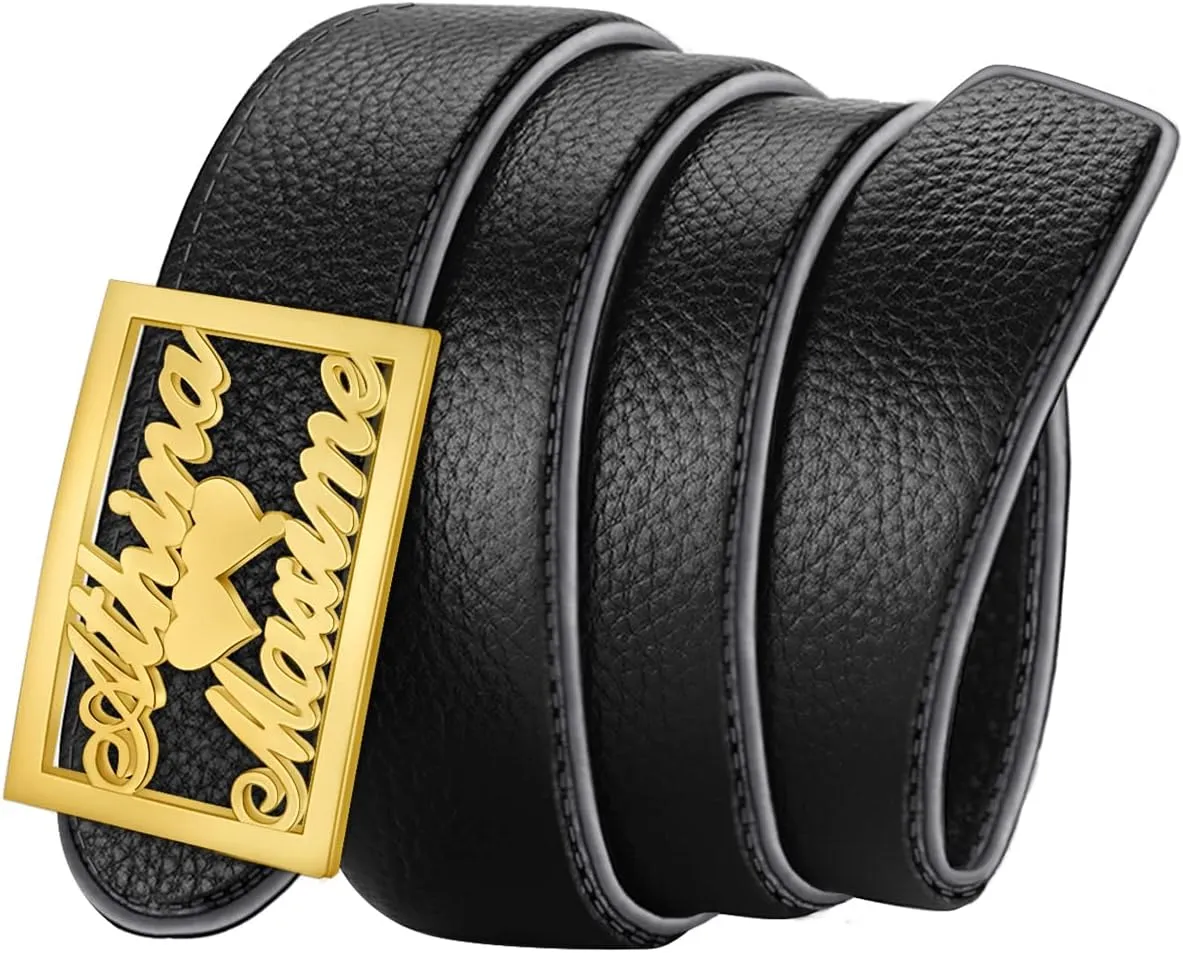 BAUMA AUTO Mens Leather Belt Personalized Customed Classic Concealed Carry EDC Belt Men's Fashion Dress Belt