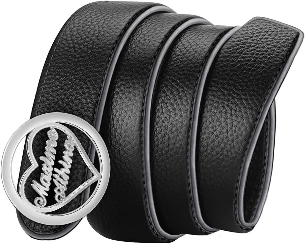 BAUMA AUTO Mens Leather Belt Personalized Customed Classic Concealed Carry EDC Belt Men's Fashion Dress Belt