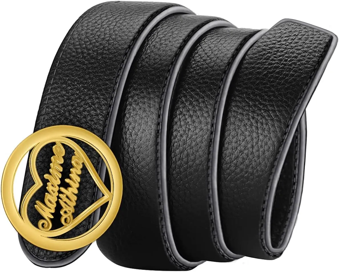 BAUMA AUTO Mens Leather Belt Personalized Customed Classic Concealed Carry EDC Belt Men's Fashion Dress Belt