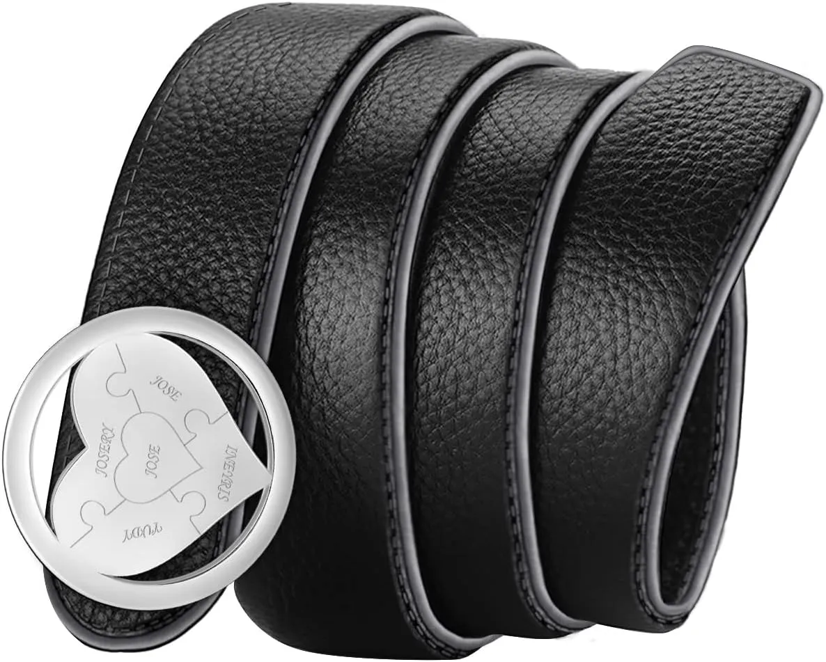BAUMA AUTO Mens Leather Belt Personalized Customed Classic Concealed Carry EDC Belt Men's Fashion Dress Belt