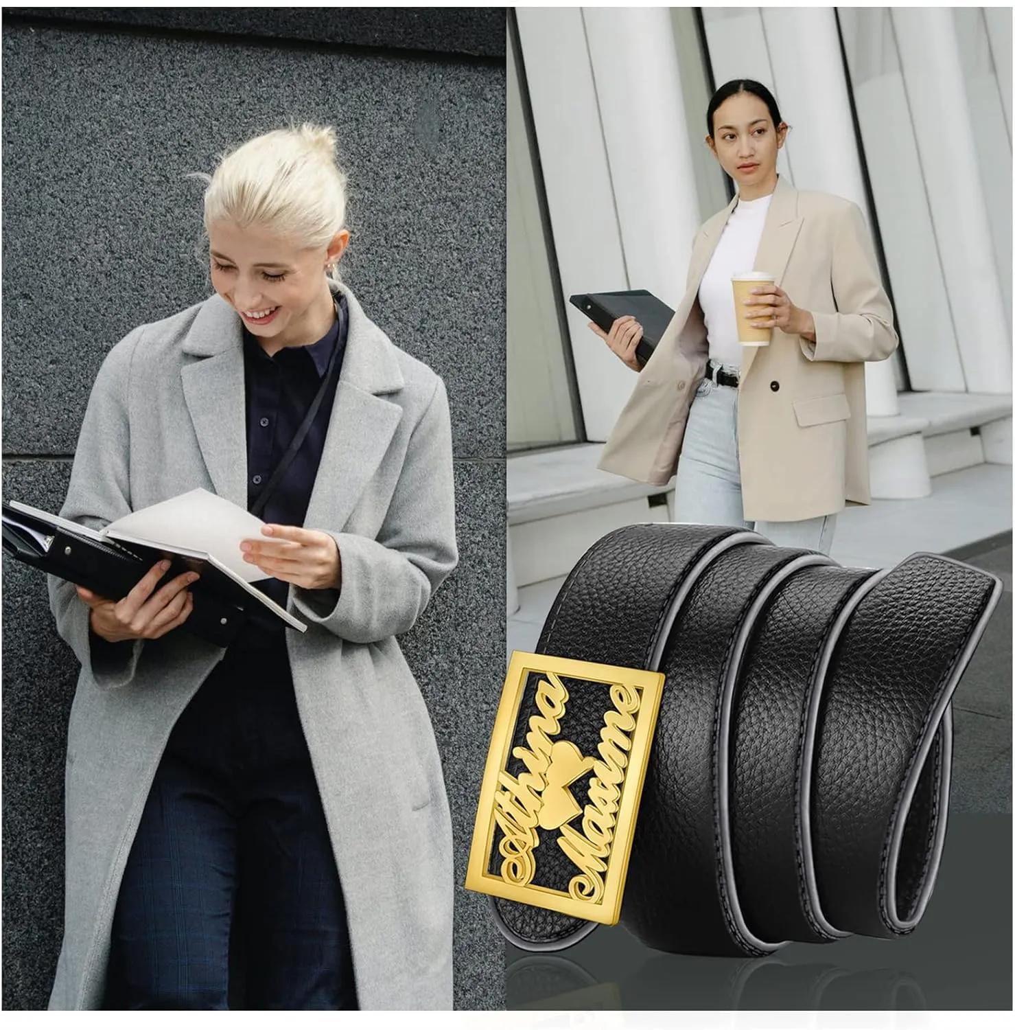 BAUMA AUTO Mens Leather Belt Personalized Customed Classic Concealed Carry EDC Belt Men's Fashion Dress Belt