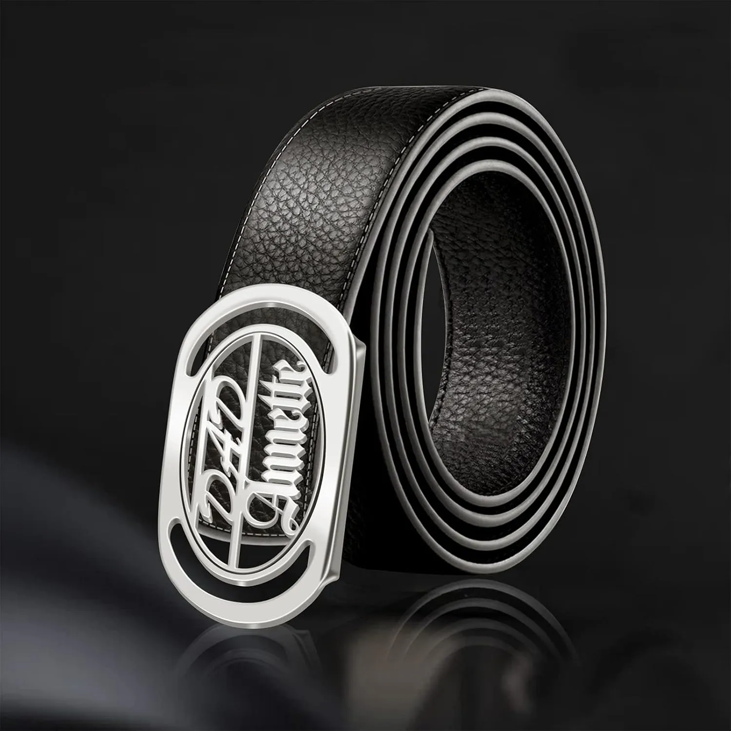 BAUMA AUTO Mens Leather Belt Personalized Customed Classic Concealed Carry EDC Belt Men's Fashion Dress Belt