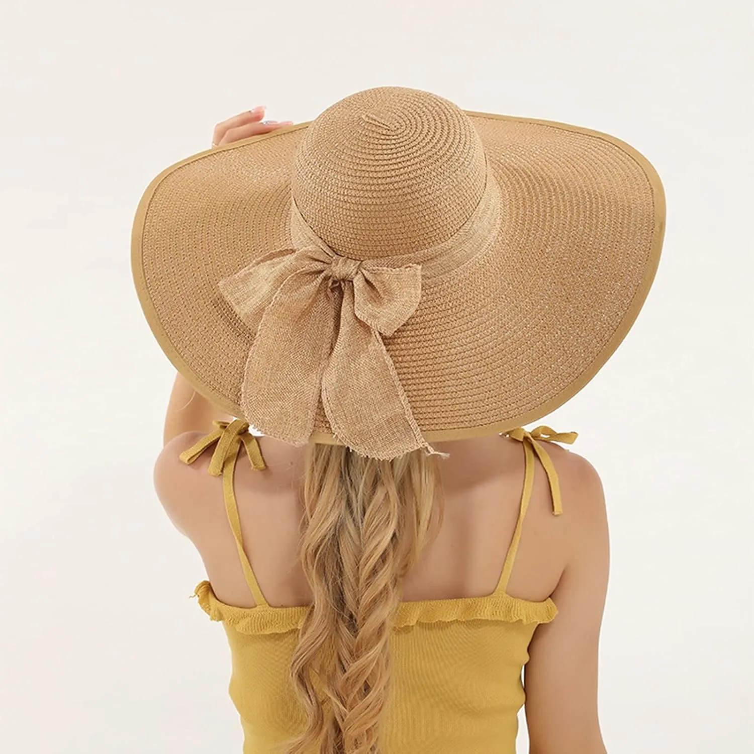 Beach Hats for Women, 𝐒traw Hats for Women Sun Hat Floppy, Wide Brim Cap for Womens UPF 50  UV Protection Summer Hat
