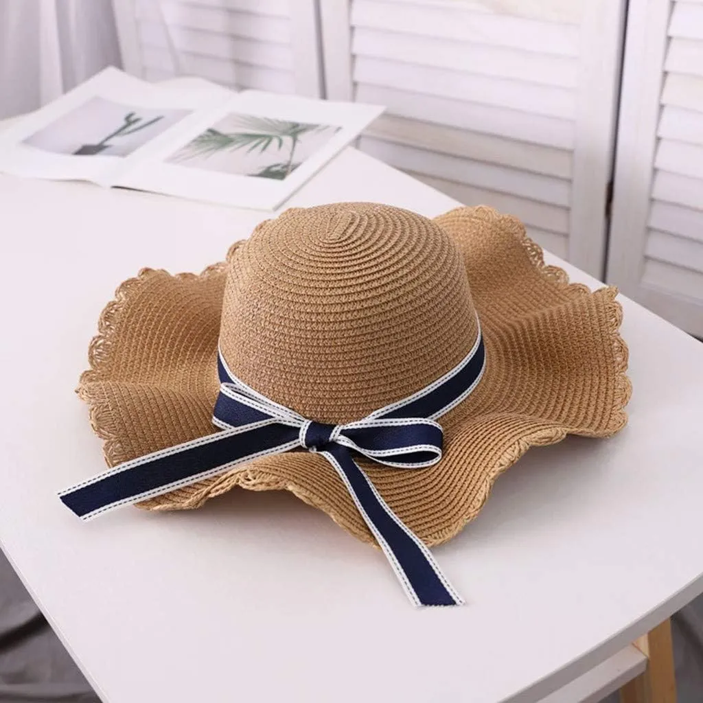 Beach Hats for Women, Wide Brim Sun 𝐒traw Hat for Women, Sun Hat UPF 50  UV Protection,Sun Hat 𝐅oldable Roll up Cap