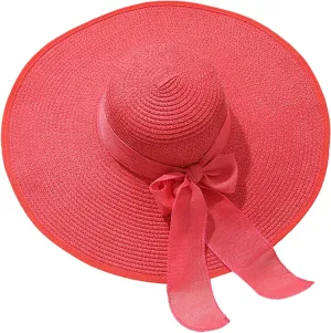 Beach Sun Hats for Women Wide Brim Straw Womens Summer Hat with Wind Lanyard Roll Up, Foldable Beach Hat UV Protection