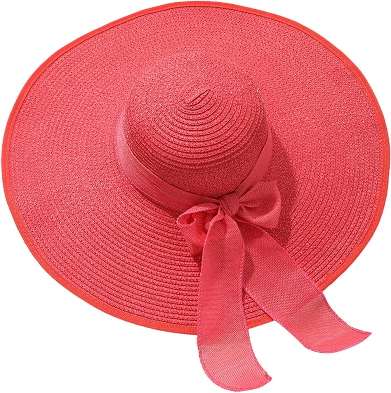 Beach Sun Hats for Women Wide Brim Straw Womens Summer Hat with Wind Lanyard Roll Up, Foldable Beach Hat UV Protection