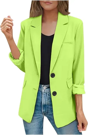 Blazers for Women Business Suit Jacket Work Office Blazer Long Sleeve Casual Blazer Open Front Cardigan Coat Outerwear