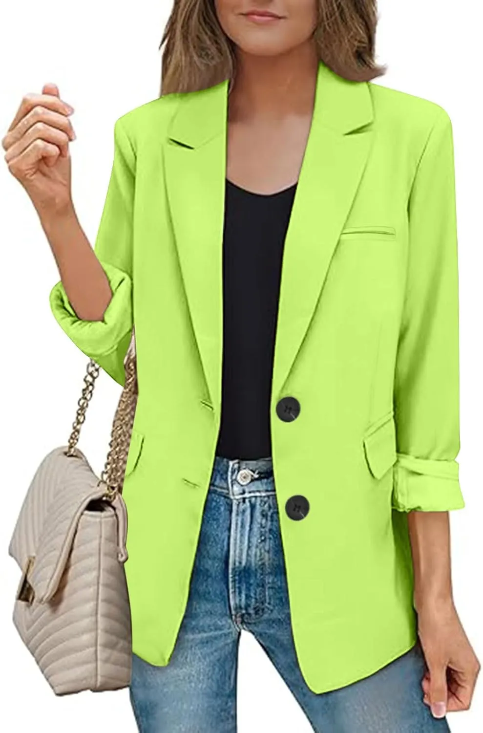 Blazers for Women Business Suit Jacket Work Office Blazer Long Sleeve Casual Blazer Open Front Cardigan Coat Outerwear