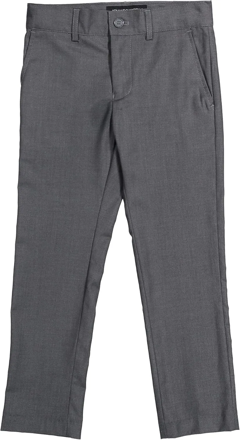 Boys Flat Front Adjustable Waist Dress Pants