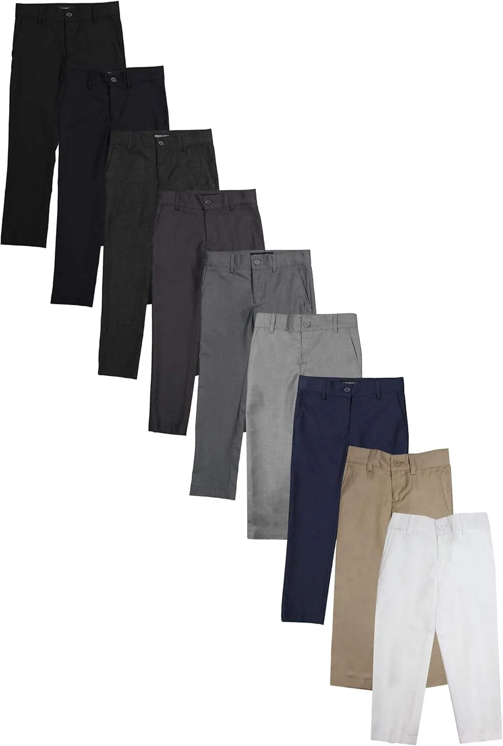 Boys Flat Front Adjustable Waist Dress Pants