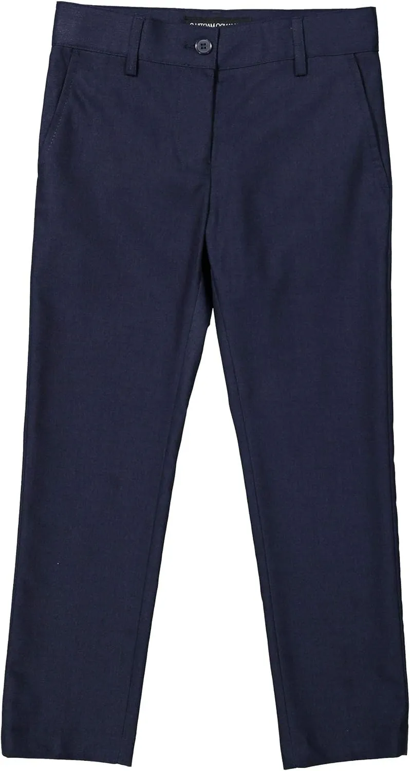 Boys Flat Front Adjustable Waist Dress Pants