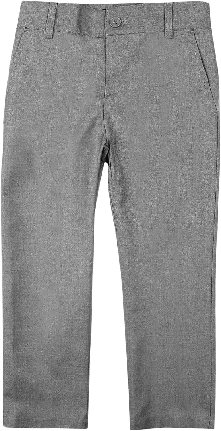 Boys Flat Front Adjustable Waist Dress Pants