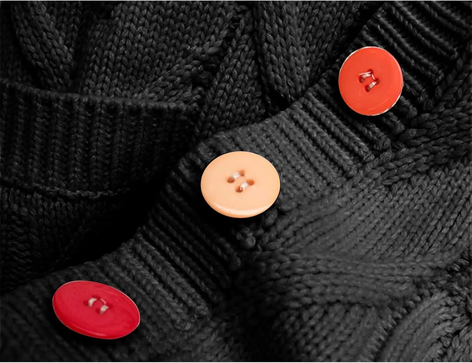 Cable Knit Sweater Women Open Front Cardigan Sheep V-Neck Button Down Long Sleeve Embroidery Wool Blend Sweaters Coat